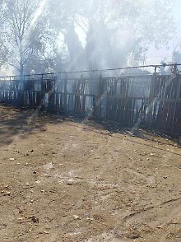 A fuoco una delle scuderie dell'Ippodromo del Garigliano, per fortuna non c'erano cavalli