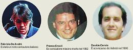 Una via per Davide Cervia, Franco Ercoli e Fabrizio De Andrè: la decisione del Consiglio comunale