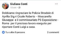 Vaga a piedi sulla Pontina contromano, anziano salvato dagli agenti
