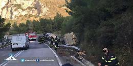 Incidente sulla Flacca, si ribalta un tir che trasportava legno