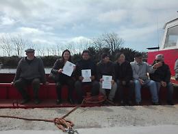 Sit in dei pescatori di Rio Martino per  sbloccare la banchina inutilizzabile