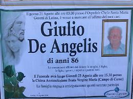 Investito dall'auto, domani i funerali di Giulio De Angelis