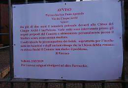 Velletri, strada pericolosa: il vescovo parla col sindaco. Chiesa riaperta