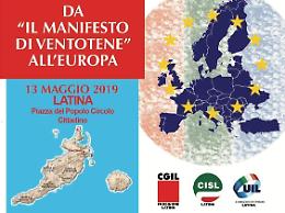 Dal Manifesto di Ventotene all'Europa, il convegno di Cgil, Cisl e Uil