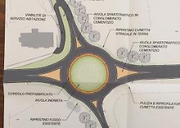 Terracina. Rotatoria tra Pontina e Lungo Sisto: vertice con Astral sulla variante