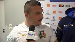 L'apriliano Danilo Fischetti in campo contro gli All Blacks