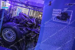Strage di Capaci: l'auto della scorta del giudice Falcone a Latina