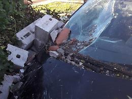 Maltempo a Pomezia, albero cade su un'auto a Torvajanica Alta