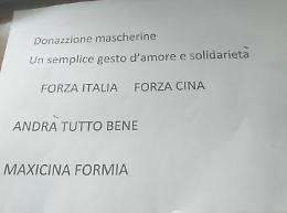 Il grande cuore della Cina per Formia: il negozio dona le mascherine alla città