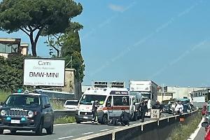 Incidente sulla Pontina, ferito un centauro