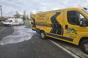 Perdita d'olio in strada ad Aprilia, traffico in tilt tra la Pontina e via Mascagni