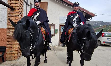 I Carabinieri a cavallo per la festa di Sant'Antonio Abate