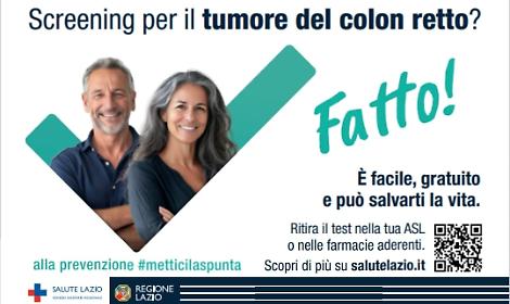 Tumore del colon retto, parte la nuova campagna di prevenzione della Regione Lazio: test gratuiti dai 50 ai 74 anni
