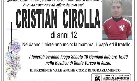 Dolore a Nettuno per la scomparsa di Cristian: aveva 12 anni