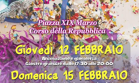Carnevale Cisternese 2026: domani spettacoli, giostre gratuite e parata in citt&agrave;