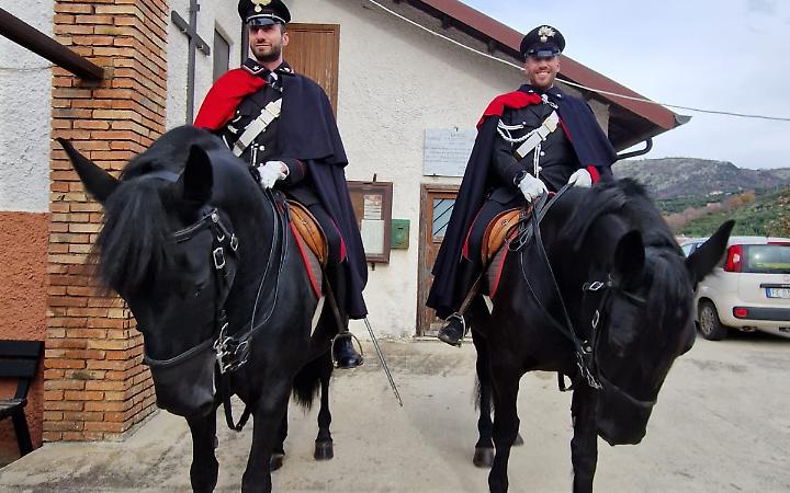 I Carabinieri a cavallo per la festa di Sant'Antonio Abate