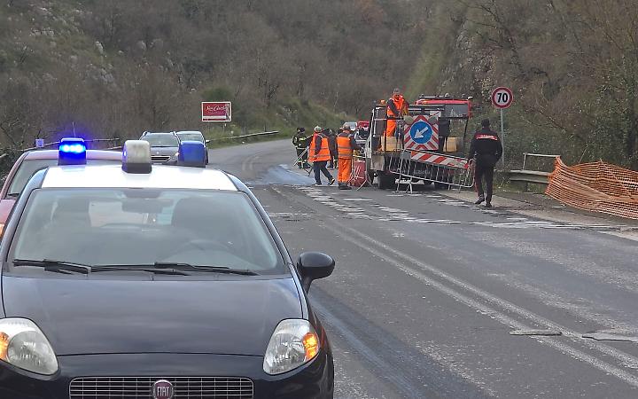 SR 630 Ausonia, riaperto il tratto interessato dalla frana a Esperia
